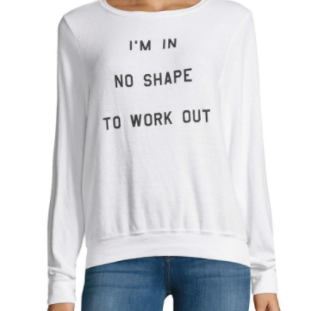 Wildfox No Shape to Workout White Sweater